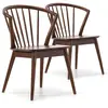 Image de Pack 2 chaises, couleur noyer, bois massif, 55 cm x 58,5 cm x 84 cm