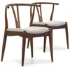 Image de Pack 2 chaises, couleur noyer, bois massif, 55 cm x 54,5 cm x 76 cm