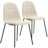 Image de Pack 2 chaises salle à manger tapissées beige, 44 cm x 54 cm x 85 cm