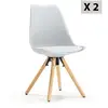 Image de Set de 2 chaises salle à manger style nordique gris, 54 x 49 x 84 cm