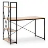 Image de Bureau noir, 3 étagères, style industriel, 120 cm longueur