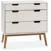 Image de Commode 3 tiroirs couleur blanc, 80 cm longueur