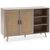 Image de Buffet 2 portes et 3 niches couleur chêne, 120 cm largeur
