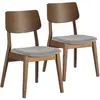 Image de Pack de 2 chaises couleur noyer, bois massif