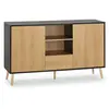 Image de Buffet 2 portes 1 tiroir, coloris noir/bois
