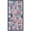 Image de Tapis vinyle carreaux ciments cuisine rose 80x150cm