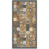 Image de Tapis vinyle carreaux ciments cuisine orange 140x200cm