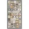 Image de Tapis vinyle style carreaux ciments orange 60x200cm
