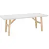 Image de Table basse en bois de sapin blanche 120x45cm