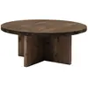 Image de Table basse ronde en bois de sapin marron Ø60x33,2cm