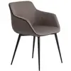 Image de Fauteuil en tissu gris et acier noir