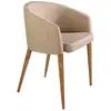 Image de Chaise en tissu avec pieds effet bois noyer