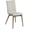 Image de Chaise en tissu avec pieds effet bois noyer