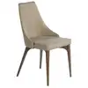 Image de Chaise en tissu avec pieds effet bois noyer