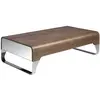 Image de Table basse effet bois noyer et acier