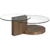 Image de Table basse effet bois noyer et verre