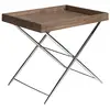 Image de Table d'appoint effet bois noyer et acier