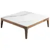 Image de Table basse effet bois noyer et verre marbreet