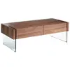 Image de Table basse en effet bois noyer et verre