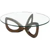 Image de Table basse effet bois noyer et verre