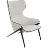 Image de Fauteuil tissu gris et pieds acier noir