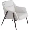 Image de Fauteuil tissu blanc et pieds acier brun