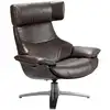 Image de Fauteuil pivotant relax en cuir brun