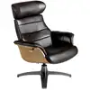Image de Fauteuil relax pivotant en cuir brun