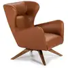 Image de Fauteuil pivotant simili cuir et bois
