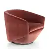 Image de Fauteuil pivotant en velours pêche