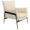 Image de Fauteuil en cuir et pieds en acier noir