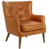 Image de Fauteuil confident cuir capitonn © brun