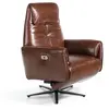 Image de Fauteuil pivotant relax cuir brun