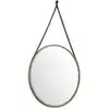 Image de Miroir mural rond noyer