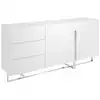 Image de Buffet en bois blanc et acier chromé