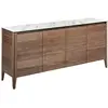 Image de Buffet en noyer avec plateau en marbre céramique