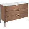 Image de Commode effet bois noyer et fibre de verre effet marbreet