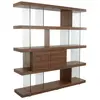 Image de Étagère effet bois noyer et verre