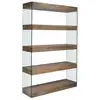 Image de Étagère en effet bois noyer et verre