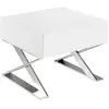 Image de Table de chevet en bois blanc et acier
