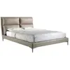 Image de Lit simili cuir vison avec coussins