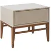 Image de Table de chevet en bois gris et effet bois noyer