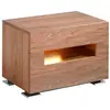 Image de Table de chevet effet bois noyer et acier