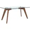 Image de Table à manger rectangulaire verre trempé et noyer