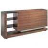 Image de Buffet effet bois noyer et vitrail noir
