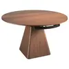 Image de Table à manger extensible noir et effet bois noyer