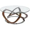Image de Table basse en verre et effet bois noyer