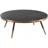 Image de Table basse ronde en marbre de porcelaine et acier noir