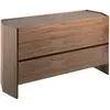 Image de Commode en noyer avec plateau en verre trempé