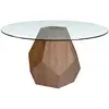 Image de Table à manger effet bois noyer et verre